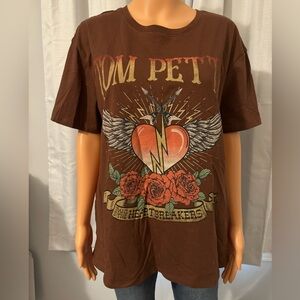 Cool Hybrid Apparel size L brown Tom Petty and the Heartbreakers t-shirt new